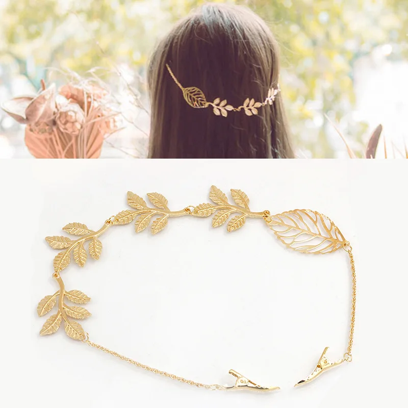 Free Shipping Leaf clip tassel chain hair band Clip Hairbands Hair Bands Women Girls Headwear