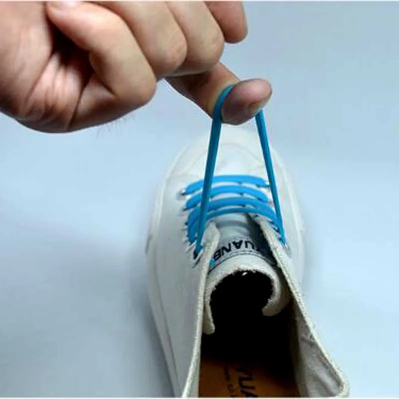 JUP 1-12 Sets(14Root/Set) Glow Blue and Green Laces Novelty Without Tie Laces Unisex Elastic Silicone LacesMen Women Sneakers