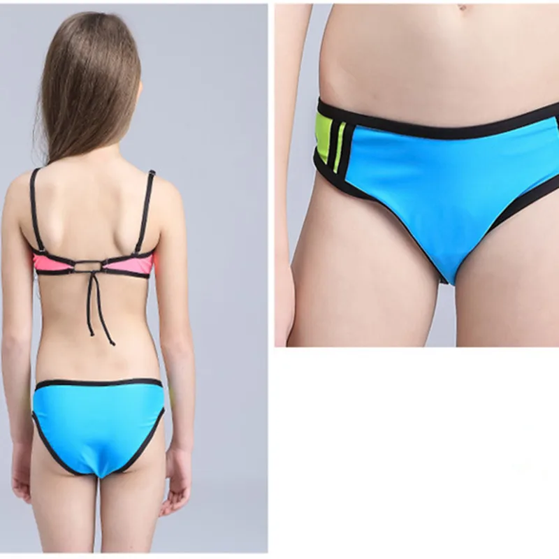 Girls Bikini Children Swimsuit Patchwork Swimwear for Teenage girl 3-12 Years kids two pieces bathing suits