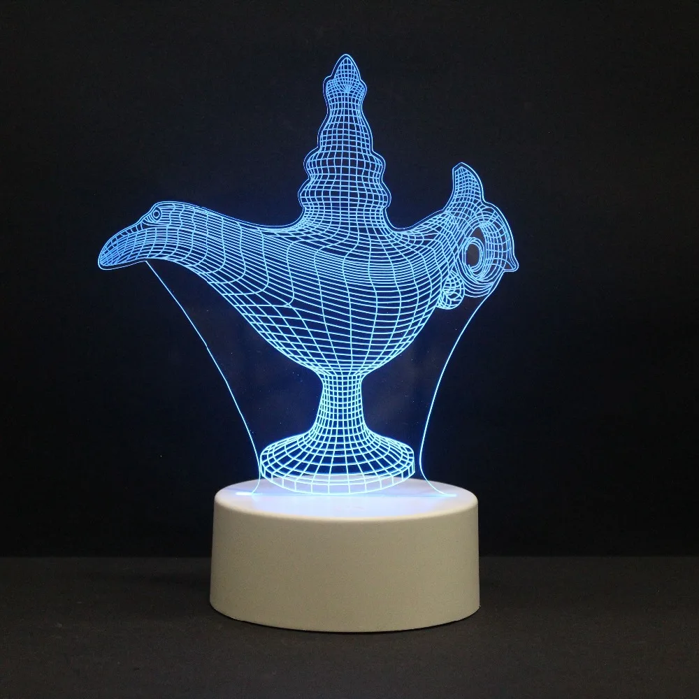 3D светодиодный ночник Aladdin Moto гитарный шар 7 цветов Изменение голограммы атмосфера Новинка лампа для домашнего декора визуальная Иллюзия подарок