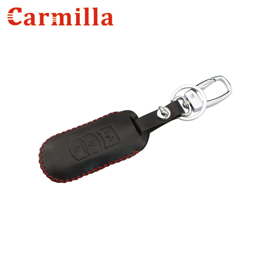 

Carmilla Leather Car Remote Key Case Cover for Mazda 2 3 6 Axela Atenza CX-5 CX5 CX-7 CX-9 2014 - 2018 Smart 3 Buttons Key