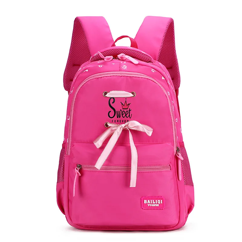 

Sweet Letter Printing School Bags Children Ribbons Backpacks For Teenagers Girls Travel Bags Women Casual Orthopedics Backpack