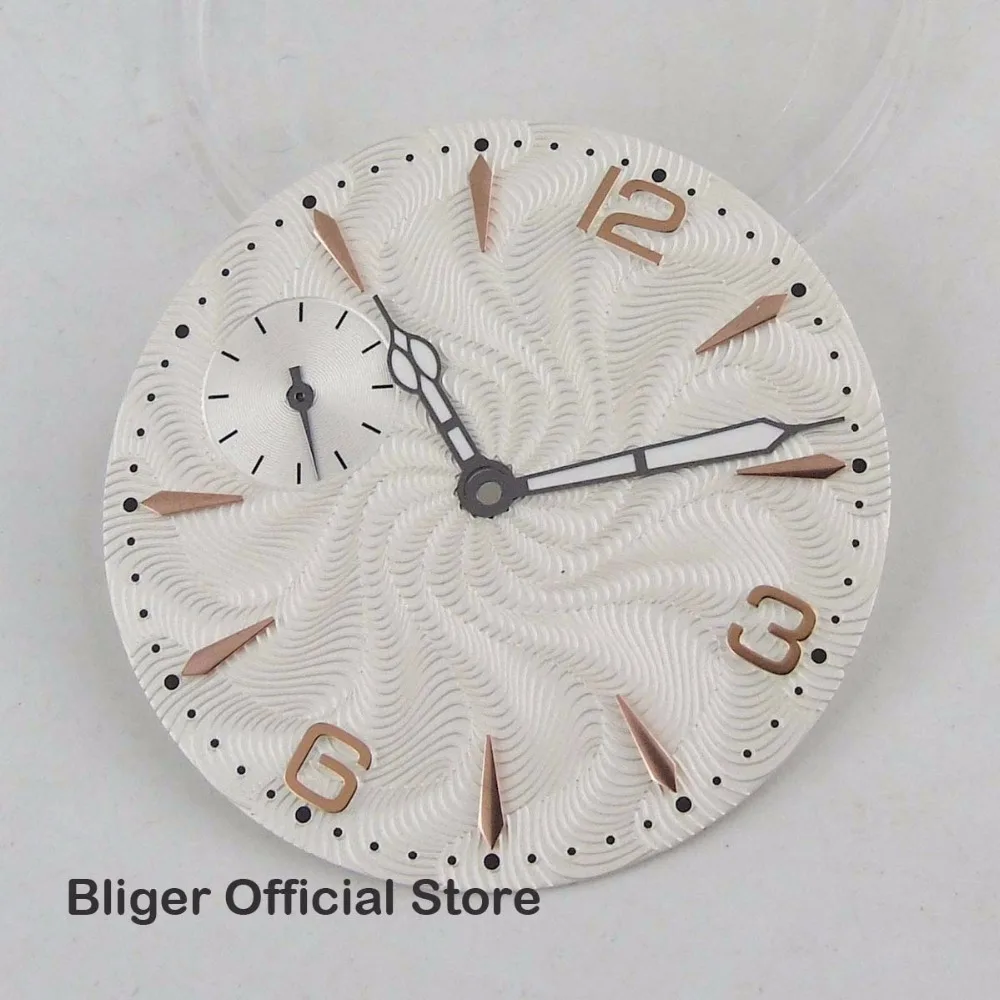 

Simple Watch Parts 36.8mm White Sterile Dial Watch Dial + Luminous Hands Fit For ETA 6497-1 6497-2 3600 Hand Winding Movement