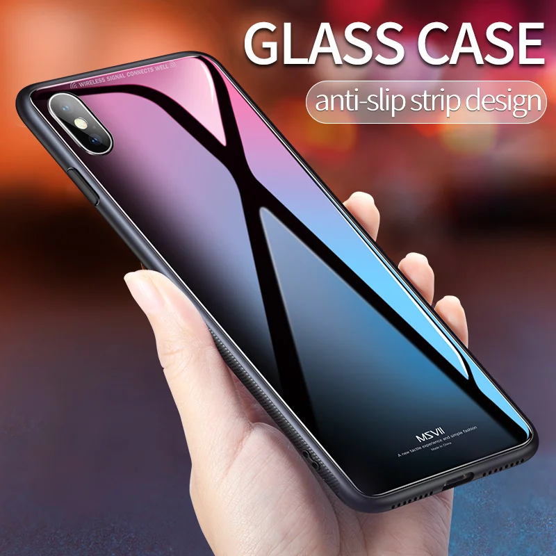 

MSVII Cover For iPhone X XR XS Max Case Luxury Coque For iPhone XS Max Case Silicone Glass Cover For Apple iPhone X S Max Cases