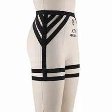 Портупея пикантные женские Высокая Талия подвязки эластичные женские сапоги черного цвета, нога подвесной ремешок для чулок Панки готы Harajuku садо подвязки