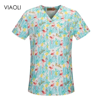 

Hospital nursing medical scrubs clothing Dental clinic scrubs tops Pet doctor nurse uniforms Beauty salon printing workwear tops