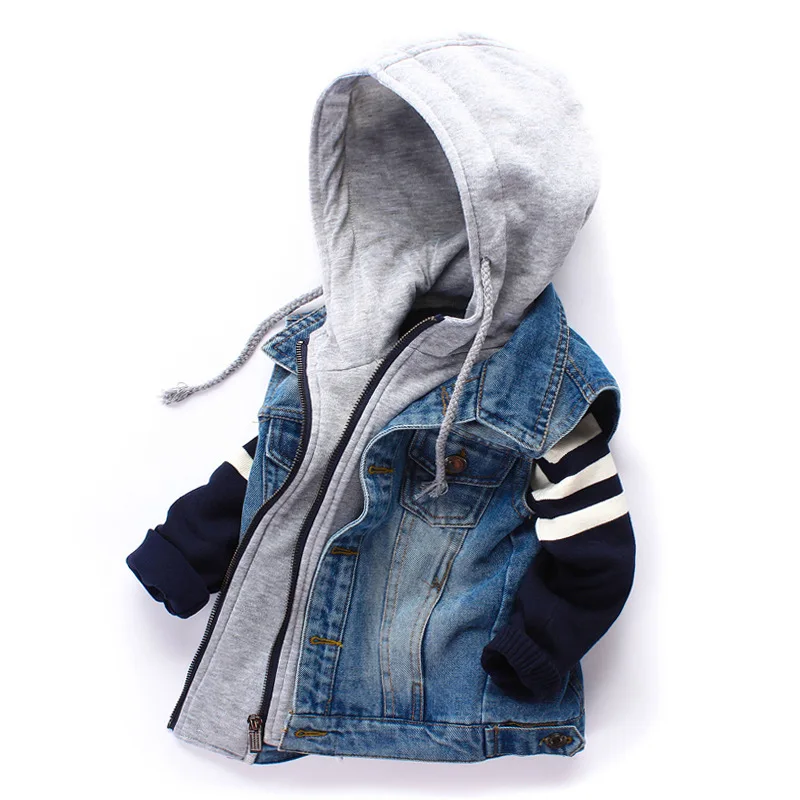 Children Denim Vests 2016 Spring And Autumn Fashion Kid Boy Cowboy Waistcoats Coat Casual Hooded Zippered