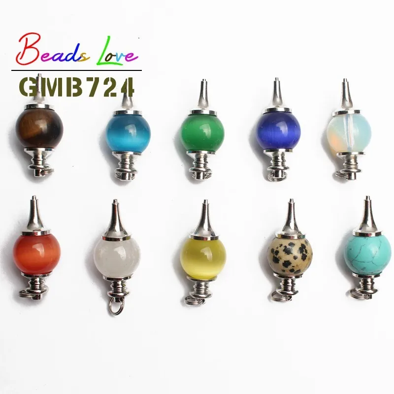 

18x41mm Natural Pendulum Cone Stone Pendant Turquoises Cat Eye Opal Tiger Eye Strawberry Quartz Agata Lucky Beads Diy Necklace