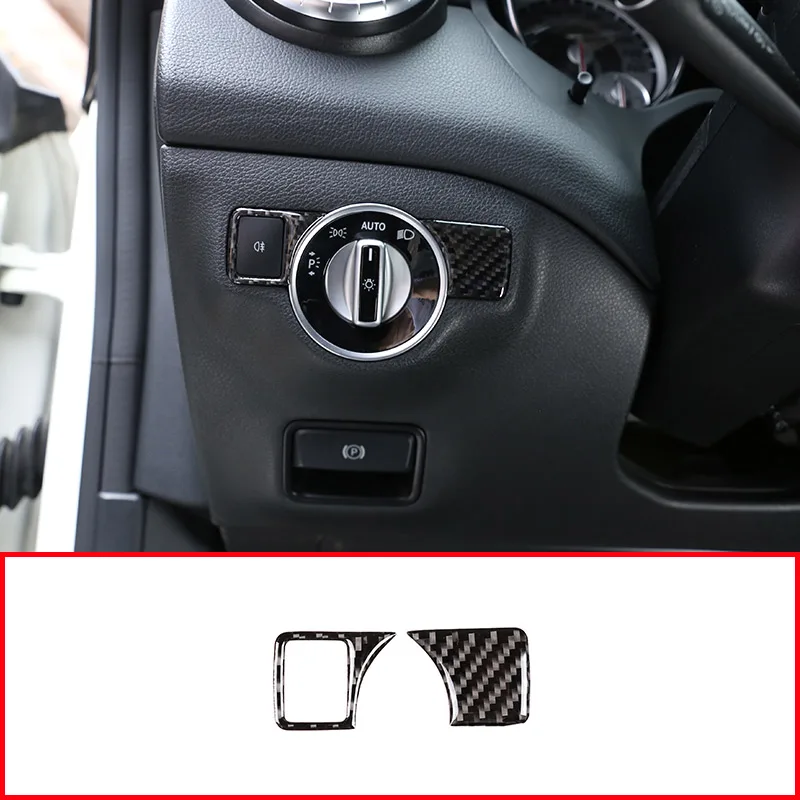 Настоящие наклейки из углеродного волокна для кнопки регулировки фар Mercedes Benz A W176