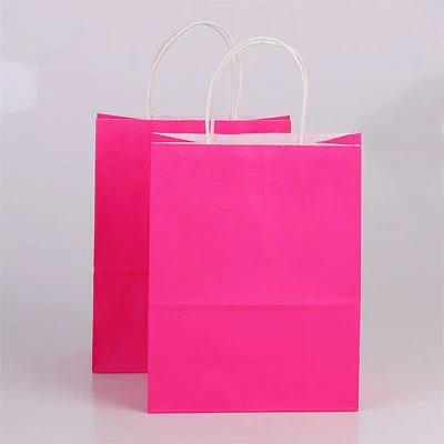 10 шт./лот, высокое качество, крафт-бумажный пакет с ручками, элегантные белые упаковочные сумки для свадьбы, дня рождения, вечеринки, бумажные пакеты для ювелирных изделий - Цвет: rose
