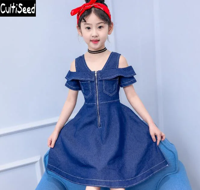 

Cultiseed Girls Dress Kids Denim Jeans Dress Children Unicorn Vestidos 2019 Girls Dresses Summer Kids Dress For Girl