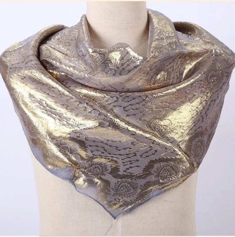 

Factory Outlet Silk Jacquard Scarf Muslim Square Hijabs Shawl Ethnic Ultralight Foulard Hijab Islamic Women's Accessories