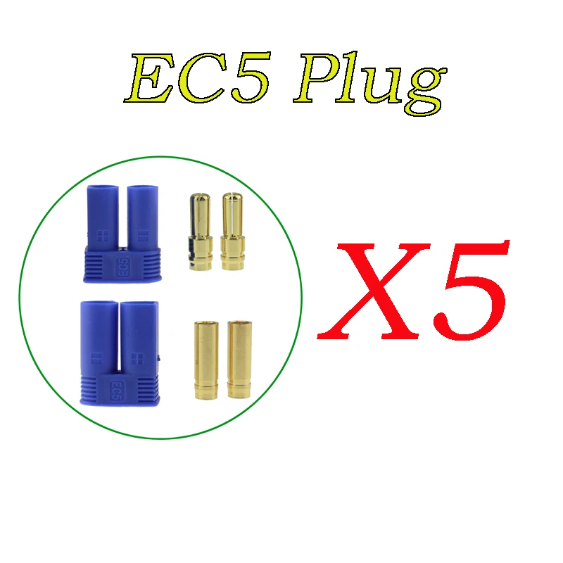 DYS 5Pairs EC5 Connector Male Female 5MM Type Battery Connector Gold