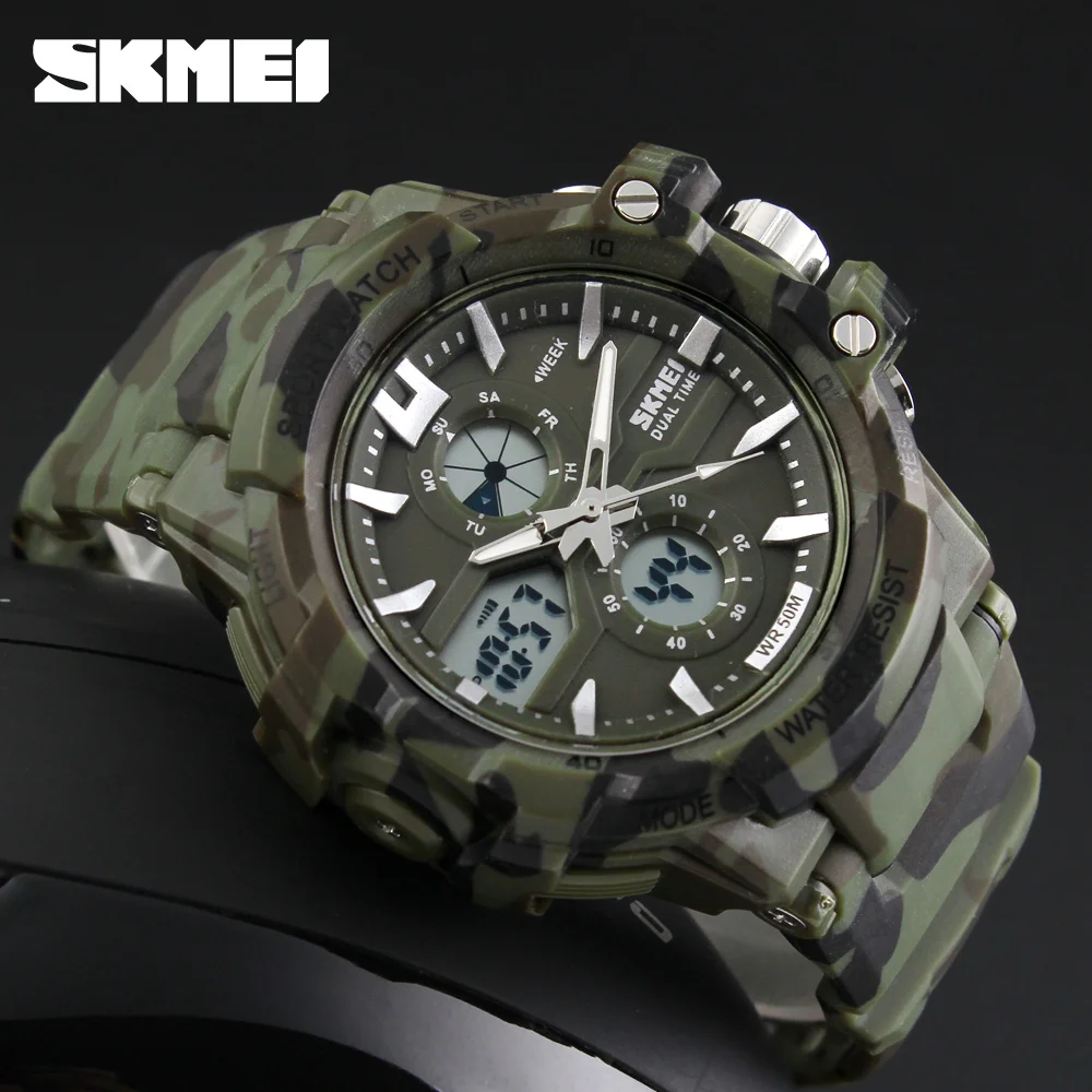 Prix pour Sport en plein air Militaire Army Watch Hommes Numérique LED Étanche Double Affichage Montre Mens Quartz Étanche Relogio Masculino SKMEI Prix pour Sport en plein air Militaire Army Watch Hommes Numérique LED Étanche Double Affichage Montre Mens Quartz Étanche Relogio Masculino SKMEI