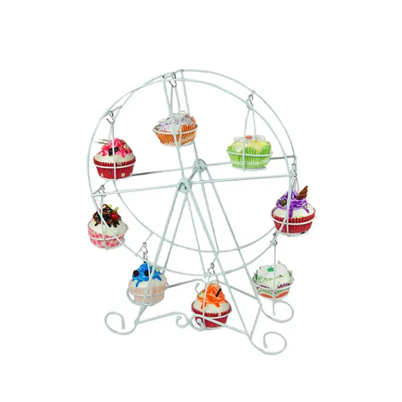 

8 Cups Cake Ferris Wheel Display Stand Cupcake Holder Dessert Serving Tray for Party Birthday Wedding(Iron)
