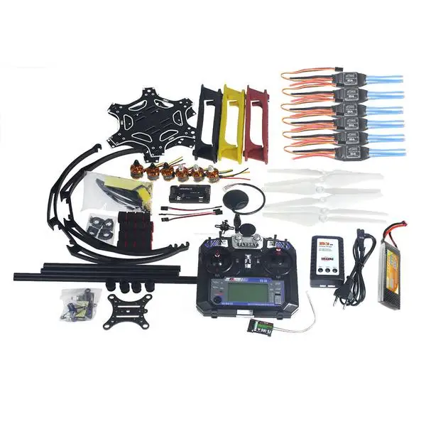 

Full Set RC Drone Aircraft Kit F550 Hexa-Rotor Air Frame GPS APM2.8 Flight Control Camera Gimbal PTZ F05114-AV