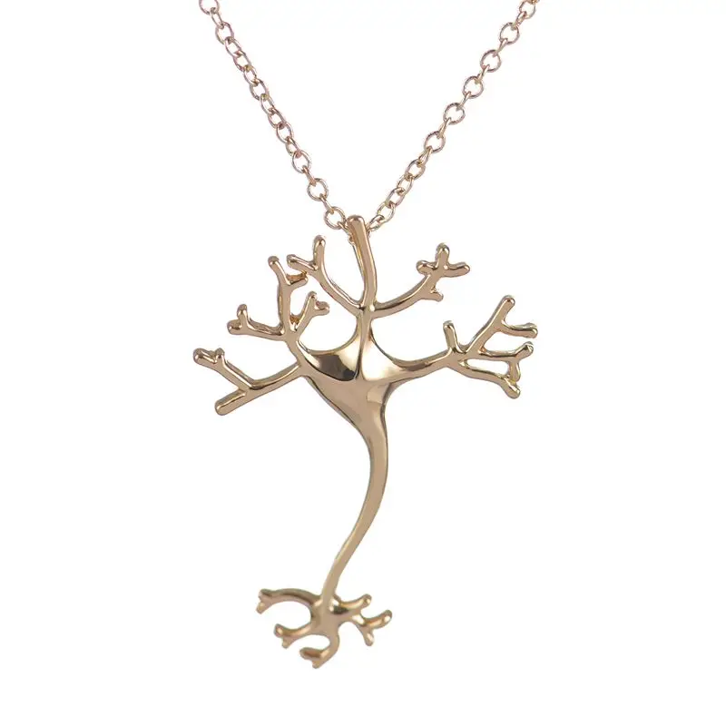 

Shuangshuo Science Choker Hippie Chic Neuron Brain Nerve Cell Long Chain Necklace Colar Boho Statement Necklaces Pendants N197