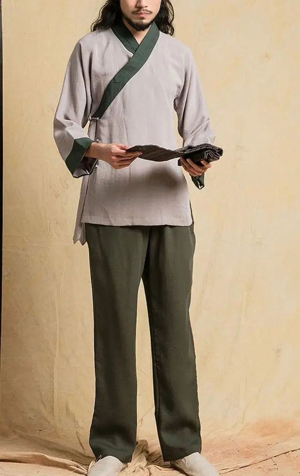 Хлопковые и льняные taoist костюмы shaolin monk robe халат даосизм lay медитация Униформа