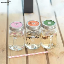 Keythemelife eis Obst Installiert Wasserflaschen Sommer Kaltes Getränk Infusionsflasche mit stroh Einmachglas Wasserkocher C0