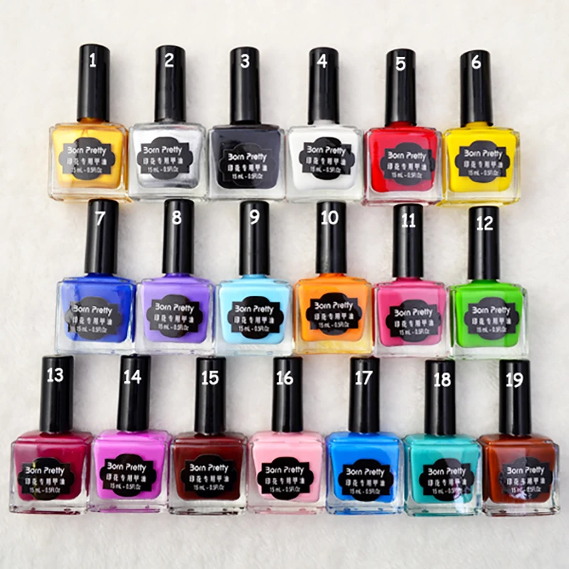BORN PRETTY Nail Art Stamping Polish 15ml Sweet Style Nail Stamping Oil Candy Colors Polish Nail