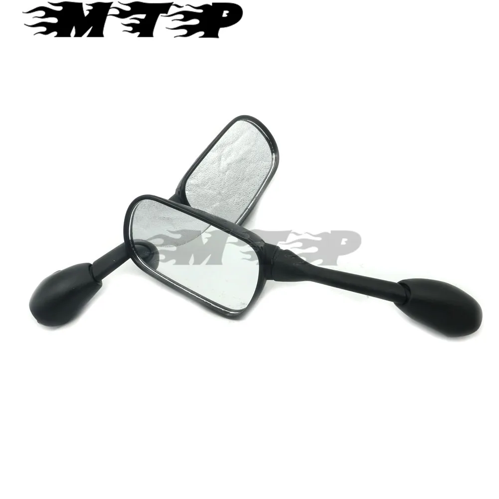 2x Black Motorcycle Wing Mirror Rear View Mirror Back Mirror Rear