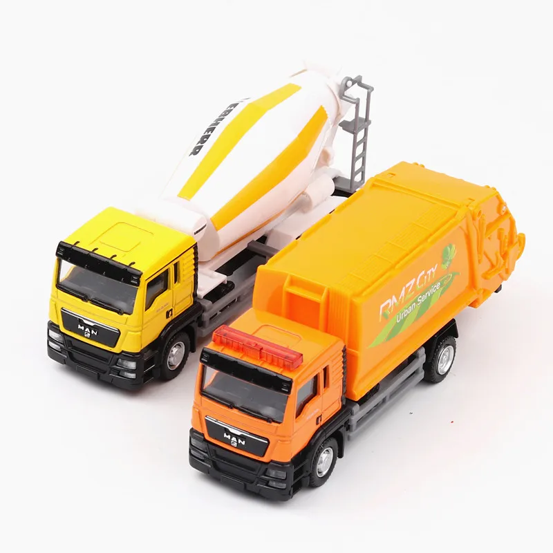 

ZXZ 1:64 Scale Diecast Alloy Metal Car Model garbage cementing truck Collection Model Pull Back Car Toys for children
