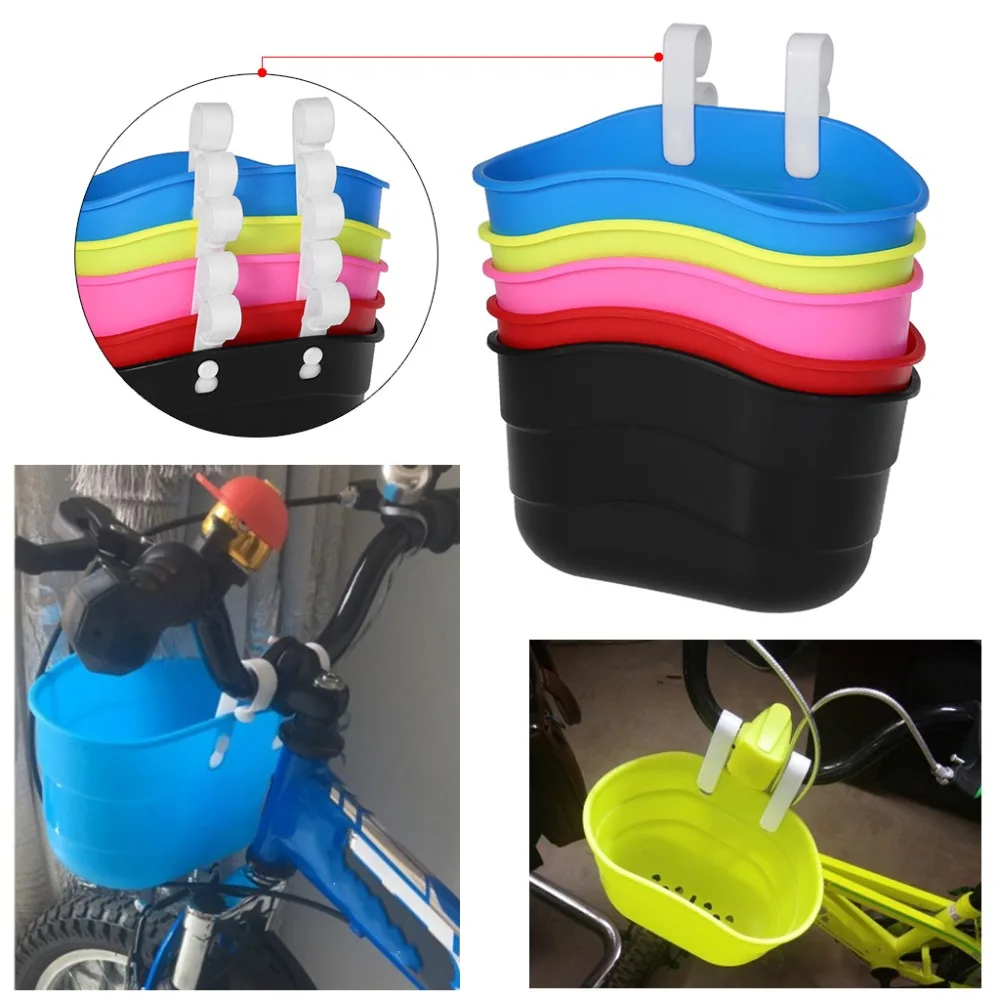 Top Bicycle Basket Children Bike Front Handlebar Carrier Scooter Saddlebag Plastic Bicycle Basket Bike Accessories 2