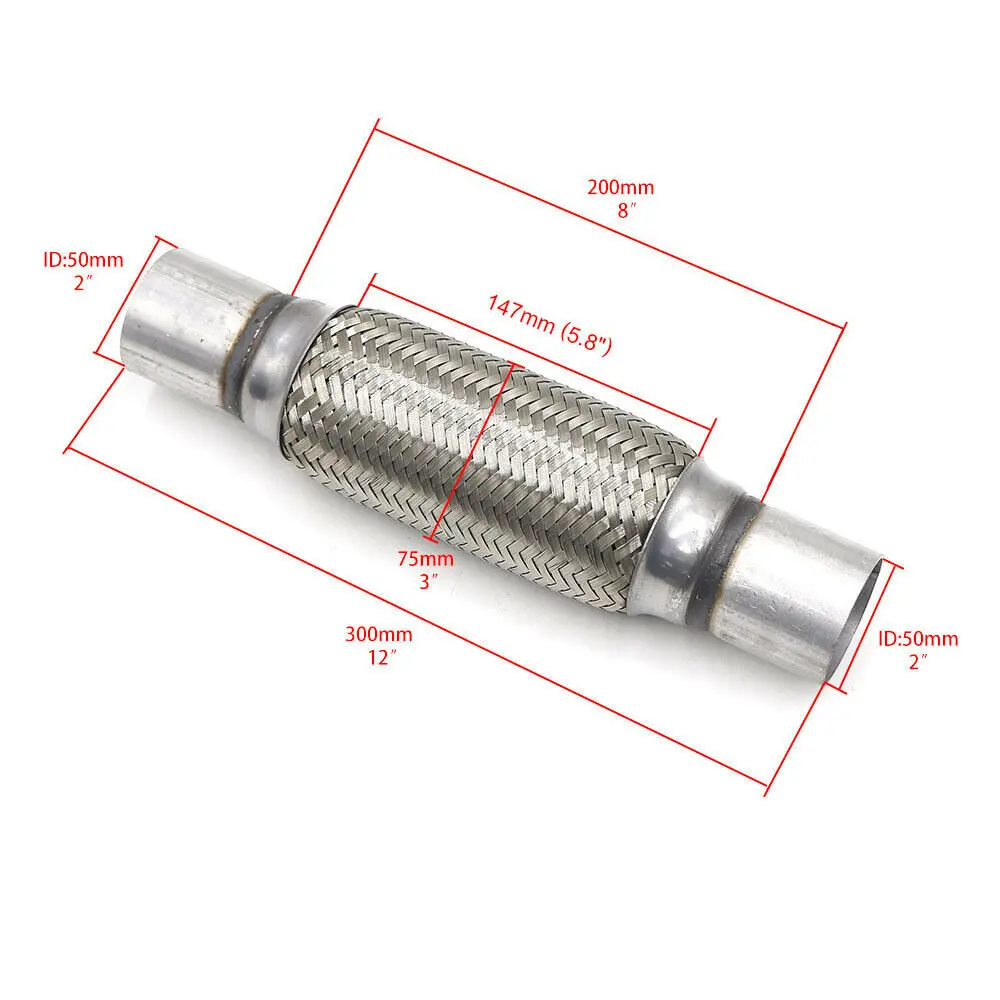 Выхлопной зажим-на Flexi труба Соединительная гибкая труба ремонт 50x300 мм " x 12" автомобилей и мотоциклов глушители