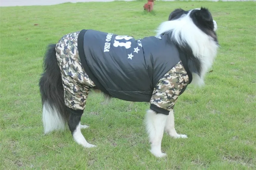 Одежда для больших собак, зимнее теплое пальто тренировочный костюм для собак, Звездный уплотненный пуховик, верхняя одежда, золотистый ретривер, собака