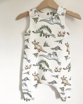 

Newborn Infant Kid Baby Boy Baby Girl Romper Popular Sleeveless Cotton Jumpsuit Dinosaur Summer Clothes Outfits