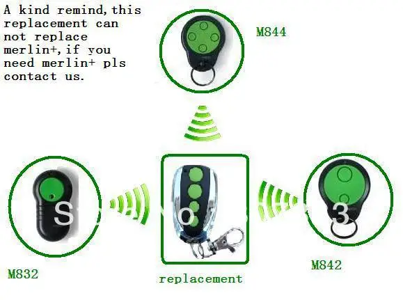 

free shipping for M842 M832 remote work with 230t 430r ,merlin remote ,merlin opener,merlin transmitter