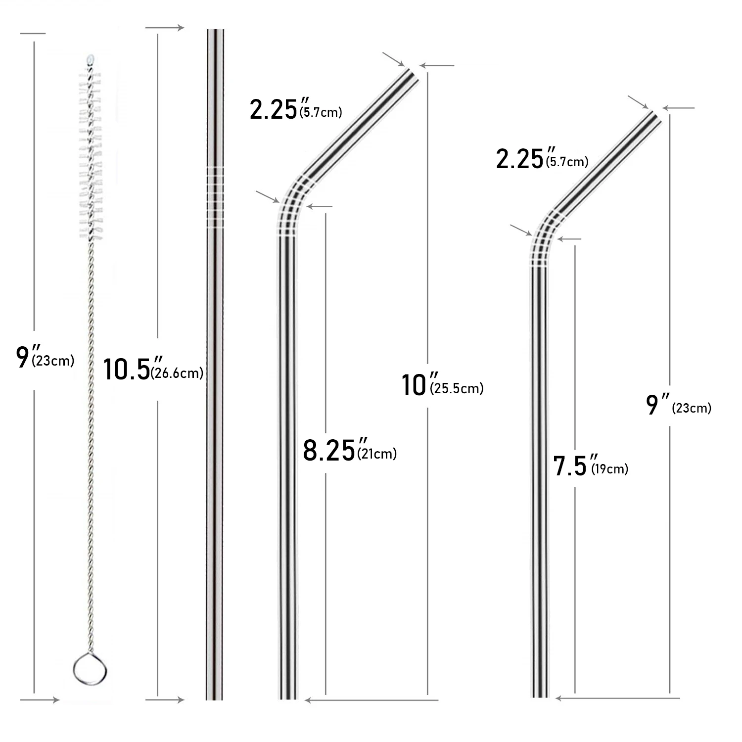 Stainless Steel Metal Straws Reusable Drinking Straws with Food Grade Silicone Straw Tips for 20/30 Oz Yeti Tumblers