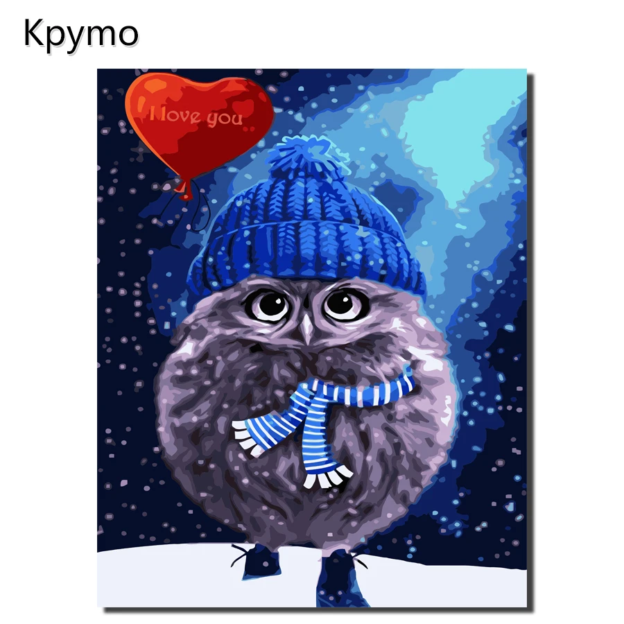 

Kpymo Frameless Ow Animals Abstract Color numbers Diy Digital Painting By Numbers Modern Wall Art Picture For Home Wall Artwork