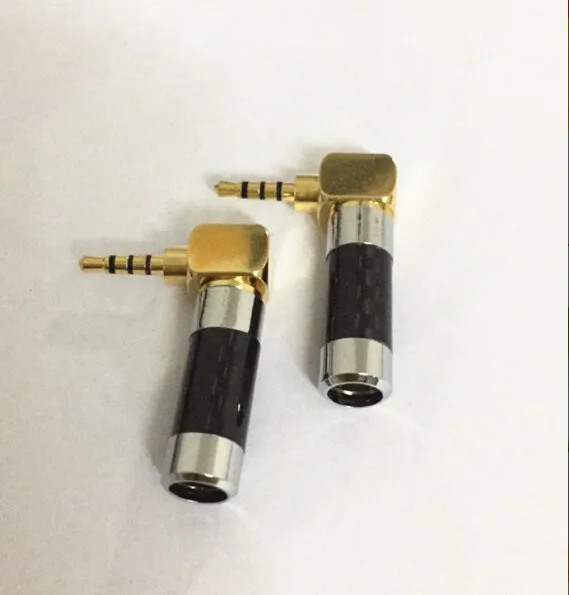 gold plated 3 5mm 4 Pole 90 degree Male Plug DIY headphone adapter L Shape Audio Connector solder for 6mm tail hole 8pcs