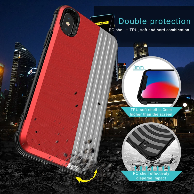 2 в 1 бронированный чехол для телефона iPhone XR XS MAX X 6 S Plus слот карт s 7 8 Coque Funda |