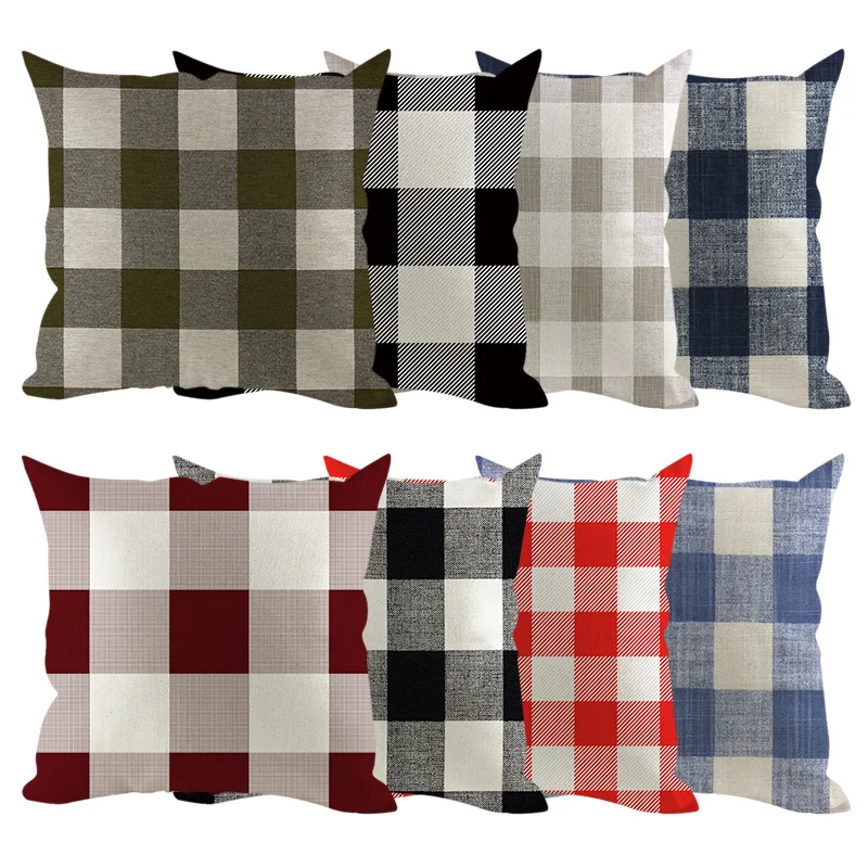 

Lattice Sofa Bed Pillow Case Home Decor New Qualified Cushion Cover Christmas Pillow Case Plaid Cushion Cover for Sofa Home