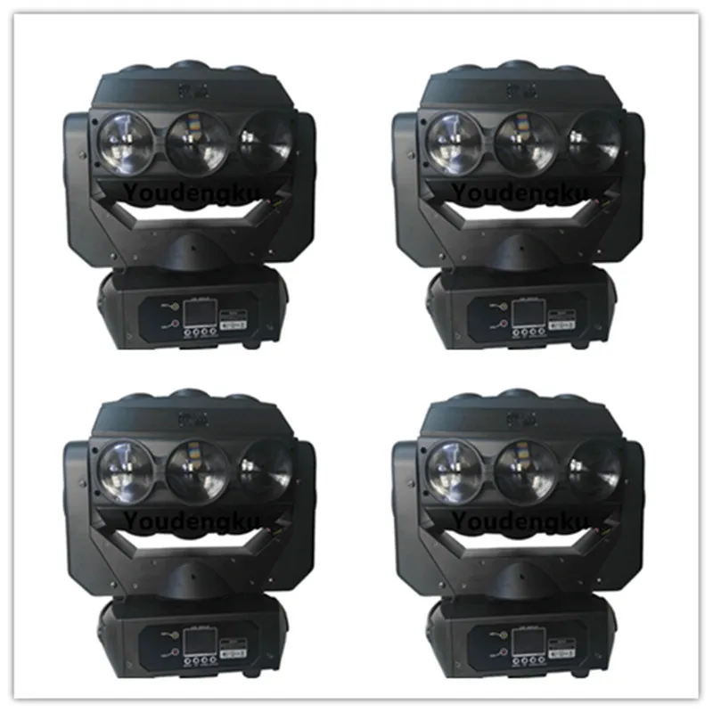 4 pieces 9 Heads moving head 9x12W line array rgbw 4 in 1 wash mini led moving head beam Phantom Rotate moving head led stage l