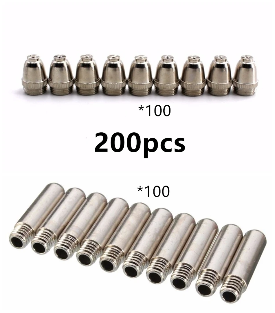 

Plasma Cutting consumables electrode+ tip 100 sets for Cutting Torch WSD60P AG60 SG55 cutting Knife Tip 200pcs