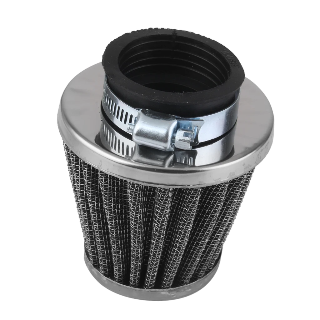 Universal 39mm Head Cleaner Filter Cone Mesh Air Intake Filter Cleaner for Universal motorcycle Motorbike Black Silver