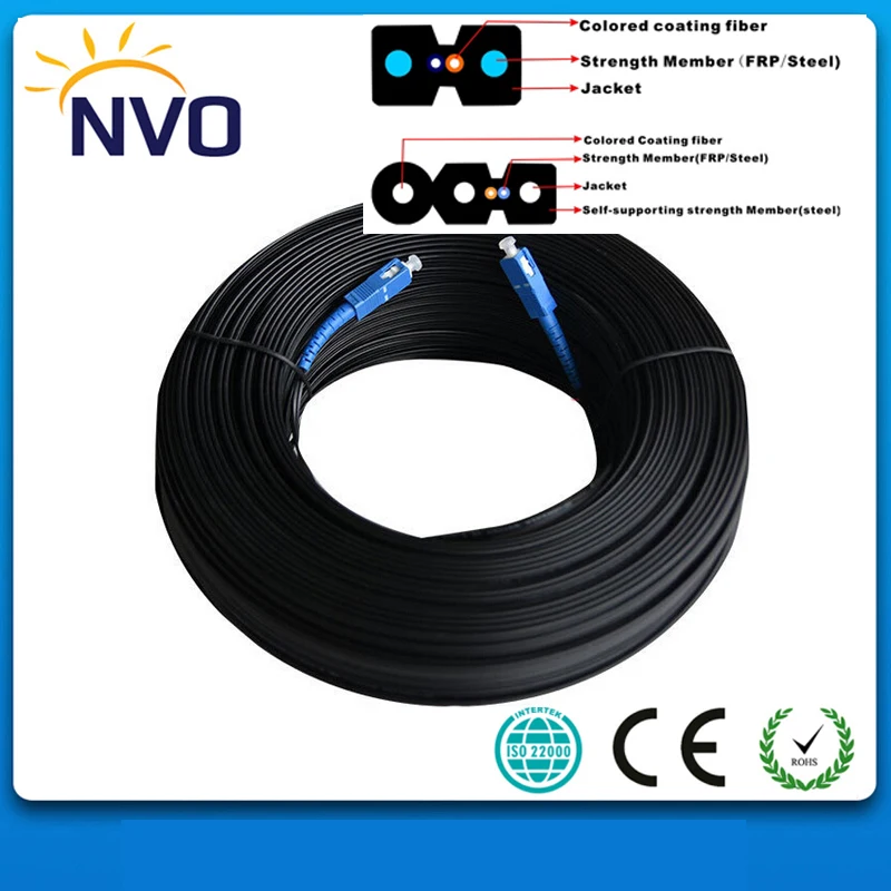 

150M Simplex SM G657A1 GJYXCH SC/UPC-SC/UPC LSZH Black Jacket FTTH Fiber Optic Drop Cable Patch Cord Jumper