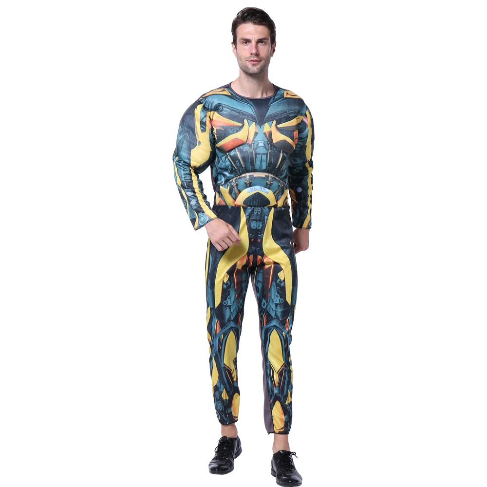 

Cosplay Movie Muscle Boys Bumblebee Superhero Body Suits for Carnival Halloween Costume halloween costume