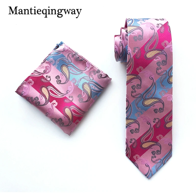 Mantieqingway модный фирменный галстук, винтажный комплект с принтом пейсли, квадранные Карманные Платки 8 см, комплект шейных платков, деловые галстуки для мужчин