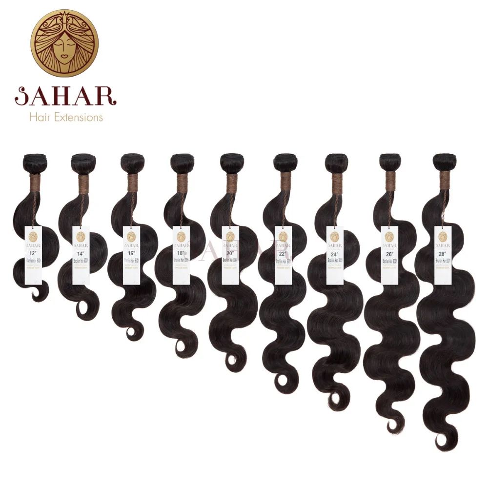 SAHAR Unprocessed Brazilian Weft Hair Body Wave Extensions 100% Remy Human Hair Weave Bundles Natural Color Free Shipping