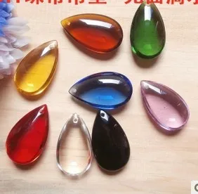 

100pcs/lot,38mm mixed color crystal prism DROPLETS OVAL BAUBLE lighting pendant part