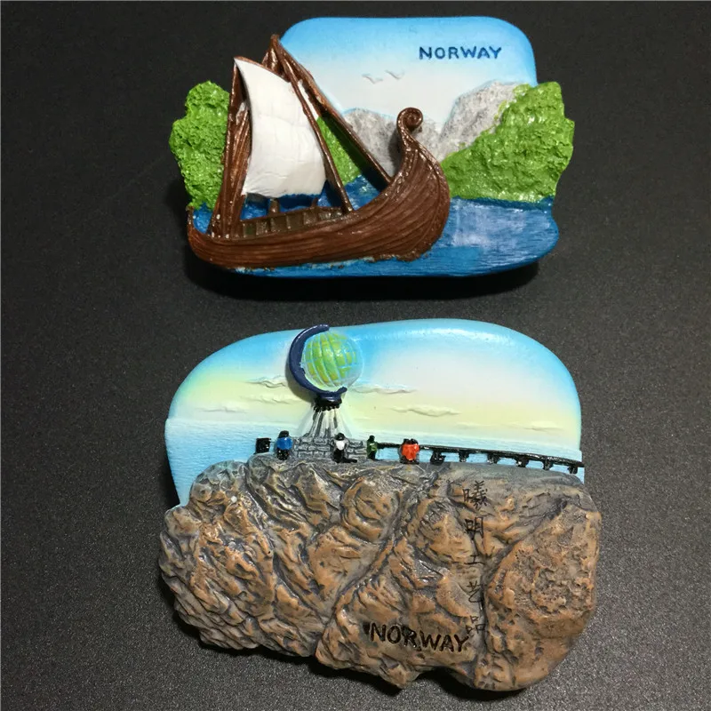 

Norway Souvenirs Resin 3D Fridge Magnet Pirate Ship 3D Refrigerator Magnets Sticker Travel Souvenir Kitchen Home Decoration