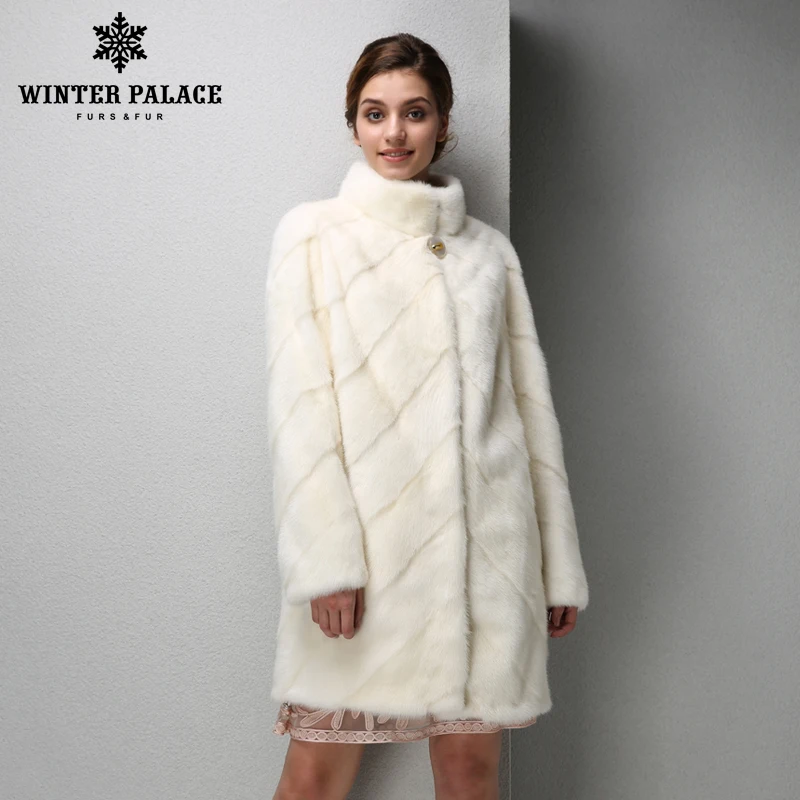 

2017 Fashion Women mink coat short leather mink fur coat black fur coat Slim real fur coat WINTER PALACE