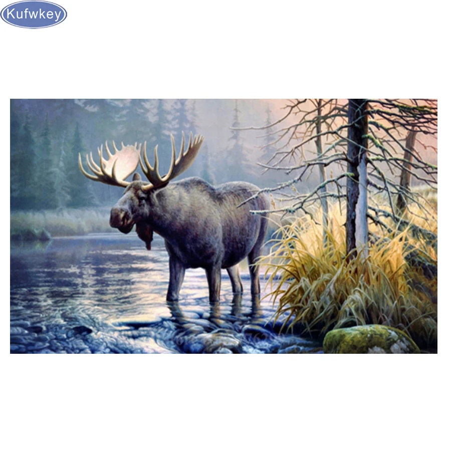 

5D Diy Diamond Painting Forest Tree Animals Deer Picture Cross Stitch Kits rhinestones Diamond mosaic Embroidery Home Decor