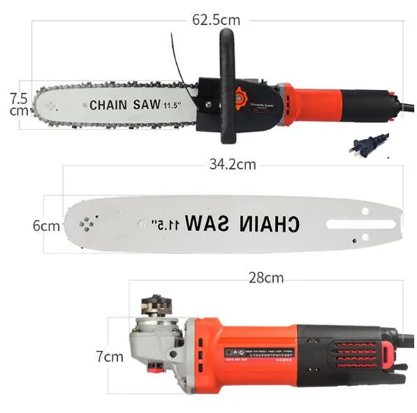 980 Вт 11000 об/мин регулируемая электрическая 100 Угловая шлифовальная машина+ M10 бензопила деревообрабатывающая режущая цепная пила кронштейн сменный шлифовальный станок