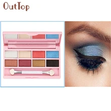 Красивые женские 8 цветов Pro Тени для век Shimmer mate палитра Косметическая кисть Зеркало макияж Набор 26 сентября