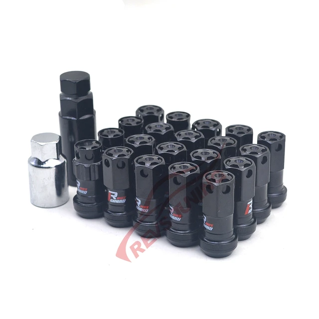 Jdm Style Red Cap Black M12x1.5 M12x1.25 Anti Theft Race